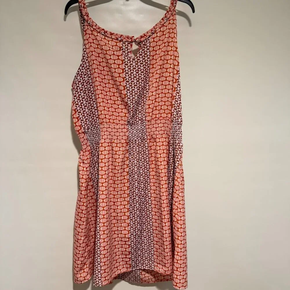 Gap Rust and Brown Patterned Sun Dress, Knee length Size XXL